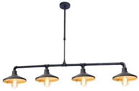 Φωτιστικό Οροφής - Ράγα AR4174P130BG 4ΧΕ27 130Χ22ΧH92 Black-Gold Aca Decor Μέταλλο