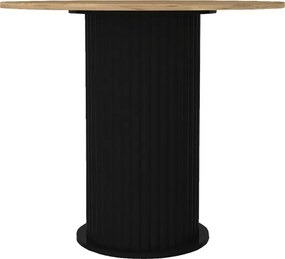 Τραπέζι Bohema Megapap χρώμα μαύρο - sepet oak Ø90x77,7εκ.