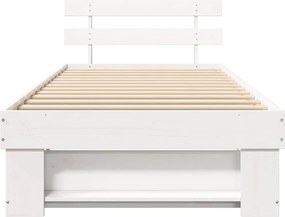 vidaXL Σκελετός Κρεβατιού Λευκό 90 x 200 cm Στερεά ξυλεία πεύκου