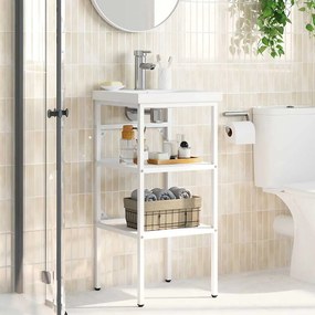 vidaXL Έπιπλο Μπάνιου Λευκό 40 x 38 x 83 εκ. Σιδερένιο