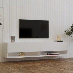 Έπιπλο τηλεόρασης επιτοίχιο Melosa λευκό 141x30x31 εκ. 141x30x31 εκ.