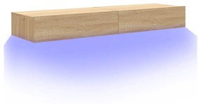 vidaXL Έπιπλα Τηλεόρασης με LED 2 τεμ. Sonoma Δρυς 60x35x15,5 εκ.