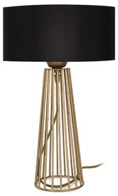 Φωτιστικό επιτραπέζιο Filip Megapap E27 μεταλλικό - υφασμάτινο χρώμα χρυσό - μαύρο 25x25x45εκ. - 0216726