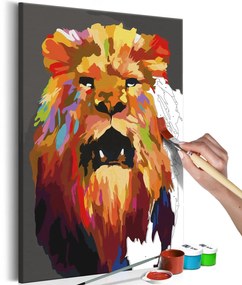 Πίνακας για να τον ζωγραφίζεις - Colourful Lion (Large) 40x60