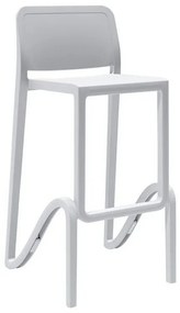 Σκαμπό Bar Με Πλάτη Giano 46x47x75/100cm (Σετ 4τμχ) White Polypropylene