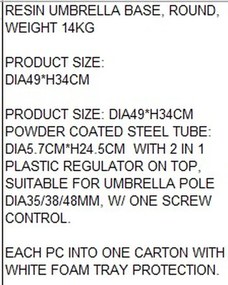 Βάση ομπρέλας Home ESPRIT Μαύρο 50 x 50 x 34 cm