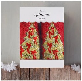 ΣΕΤ ΠΕΤΣΕΤΕΣ ΧΕΡΙΩΝ 2 ΤΜΧ ΚΟΥΤΙ RYTHMOS CHRISTMAS TERRY GIFT SET (2) ΕΛΑΤΟ 2(30X50) ΚΟΚΚΙΝΟ-ΚΟΚΚΙΝΟ