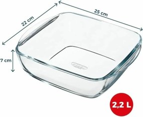 Πιάτο ψησίματος Pyrex Διαφανές Βοροπυριτικό γυαλί Τετράγωνο