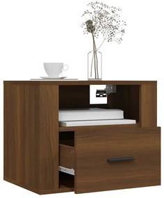 vidaXL Κομοδίνο Επιτοίχιο Καφέ Δρυς 50 x 36 x 40 εκ.