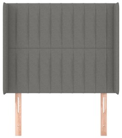 Κεφαλάρι με Πτερύγια Σκούρο Γκρι 103x16x118/128 εκ. Υφασμάτινο 3119809