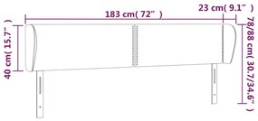 Κεφαλάρι με Πτερύγια Ροζ 183x23x78/88 εκ. Βελούδινο - Ροζ