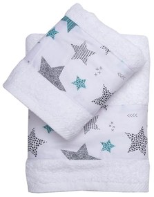 Πετσέτες Παιδικές Σείριος (Σετ 2τμχ) White-Grey Viopros Σετ Πετσέτες 70x130cm 100% Βαμβάκι