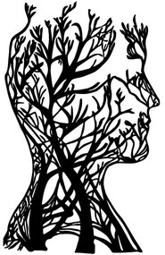 Διακοσμητικό Τοίχου Tree Man 899SKL2383 27x43cm Black Wallity Metal