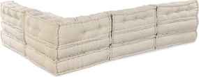 vidaXL Μονάδα Μοντέρνου Καναπέ 4 pcs Κρεμ Ύφασμα