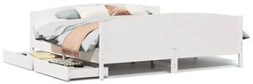 vidaXL Σκελετός Κρεβ. Χωρίς Στρώμα Λευκό 200x200 εκ Μασίφ Πεύκο