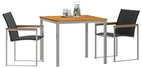 vidaXL Σέτ φαγητού για κήπο 3 pcs Καφέ Στερεό Ξύλο Ακακίας