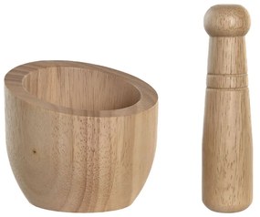 Γουδί κουζίνας DKD Home Decor Bamboo 12 x 12 x 14,5 cm