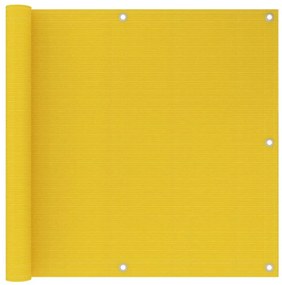 Διαχωριστικό Βεράντας Κίτρινο 90 x 500 εκ. από HDPE - Κίτρινο