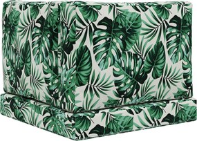 vidaXL Μαξιλάρι Καναπέ Εξωτερικού Χώρου 3 pcs Σχέδιο Φύλλου