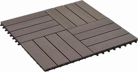 vidaXL Πλάκα Κατασκευής 22 pcs Σκούρο Καφέ 30 x 30 cm WPC
