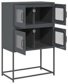 vidaXL Highboard Ανθρακί 68x39x107 cm Χάλυβας