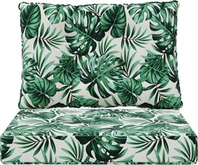 vidaXL Μαξιλάρι Καναπέ Εξωτερικού Χώρου 2 pcs Σχέδιο Φύλλου