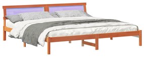 vidaXL Σκελετός Κρεβατιού Καφέ κεριού 200 x 200 cm Μασίφ ξύλο πεύκου