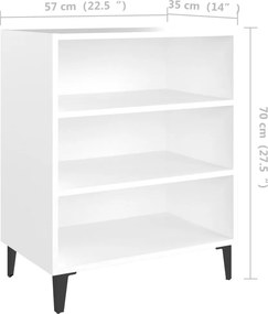 vidaXL Ραφιέρα Λευκή 57 x 35 x 70 εκ. από Μοριοσανίδα