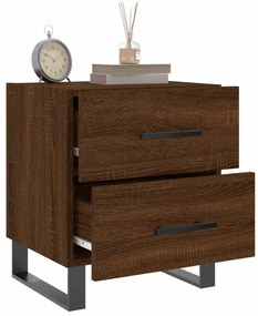vidaXL Κομοδίνα 2 τεμ. Καφέ Δρυς 40 x 35 x 47,5 εκ. από Επεξεργ. Ξύλο