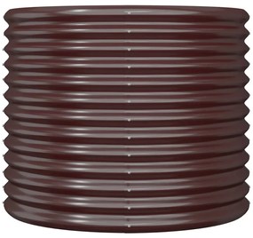vidaXL Ζαρντινιέρα Καφέ 80x80x68 εκ. Ατσάλι με Ηλεκτρ. Βαφή Πούδρας
