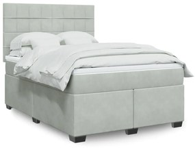 ΚΡΕΒΑΤΙ BOXSPRING ΜΕ ΣΤΡΩΜΑ ΑΝΟΙΧΤΟ ΓΚΡΙ 140X190 ΕΚ. ΒΕΛΟΥΔΙΝΟ 3293206