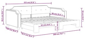 Καναπές Κρεβάτι Συρόμενος Γκρι / Μπεζ 90 x 200 εκ. Υφασμάτινος - Μπεζ-Γκρι