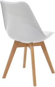 Καρέκλα Gaston PP-PU λευκό-φυσικό πόδι 43x51x75 εκ.