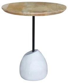 PILEA 46 SIDE TABLE ΦΥΣΙΚΟ ΛΕΥΚΟ 46x46xH58cm - 04-1068