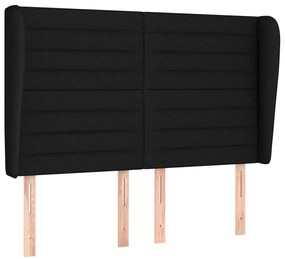 vidaXL Κρεβάτι Boxspring με Στρώμα Μαύρο 140x190 εκ. Υφασμάτινο