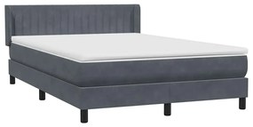 vidaXL Κρεβάτι Boxspring με Στρώμα Σκούρο Γκρι 160x210 εκ. Βελούδινο