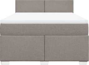 vidaXL Κρεβάτι Boxspring με Στρώμα Taupe 140x190 εκ. Υφασμάτινο