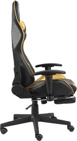 vidaXL Καρέκλα Gaming Περιστρεφόμενη με Υποπόδιο Χρυσή PVC