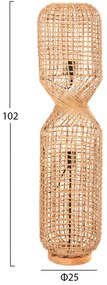 Φωτιστικό Δαπέδου C4358 Μέταλλο - Paper Rope σε Καφέ Φ25x102Υεκ. 25x25x102 εκ.