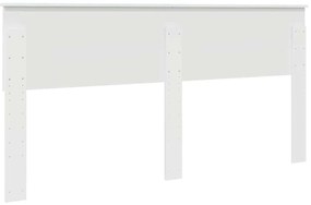 vidaXL Κεφαλάρι με κεφαλάρι Λαμπερό Λευκό 200 cm Επεξεργασμένο ξύλο