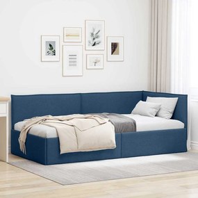 vidaXL Κρεβάτι Γωνίας Μπλε 100 x 200 cm ύφασμα