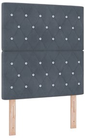 vidaXL Βελούδινο Κεφαλάρι Argyle με κεφαλάρι Σκούρο γκρι 80 cm Βελούδο