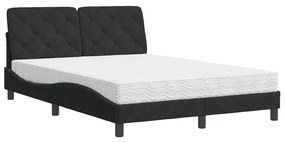 vidaXL Κρεβάτι με Στρώμα Μαύρο 120 x 200 εκ. Βελούδινο