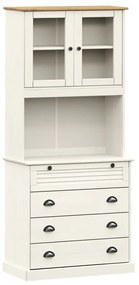 vidaXL Βιτρίνα VIGO Λευκή 80 x 40 x 176 εκ. από Μασίφ Ξύλο Πεύκου
