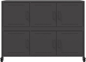 vidaXL Ντουλάπι Μαύρο 100,5x39x72 εκ. από Χάλυβα