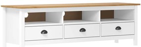 vidaXL Έπιπλο Τηλεόρασης Hill Λευκό 158x40x47 εκ. Ξύλο Πεύκου
