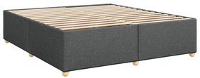 vidaXL Κρεβάτι Boxspring με Στρώμα Σκούρο Γκρι 200x200 εκ. Υφασμάτινο