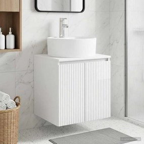 vidaXL Επιτοίχιο έπιπλο νιπτήρα μπάνιου Γυαλιστερό Λευκό