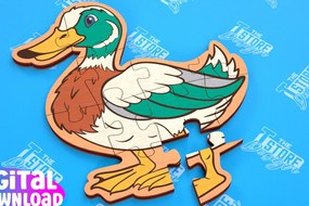 Σετ των 2 Intra απο ξύλο plywood 3mm-4mm πάχος - Παζλ Αγροικία | Duck Shape Puzzle|CNC Δίασταση 30x20 cm INTRAFABR-103704084