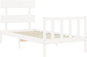 vidaXL Σκελετός Κρεβ. Χωρίς Στρώμα Λευκό 90x200 εκ Μασίφ Πεύκο